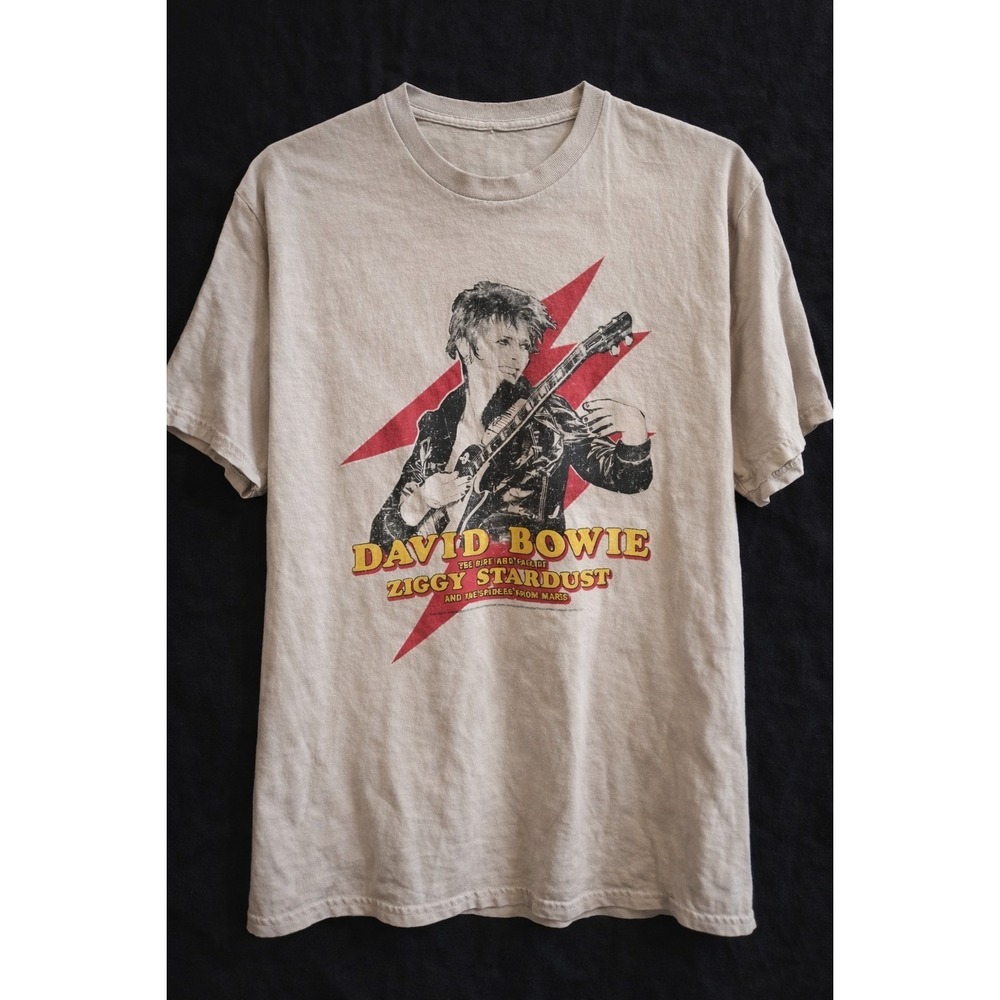 David Bowie Ziggy Stardust Spiders From Mars Graphic Band Shirt Medium Rock Tee